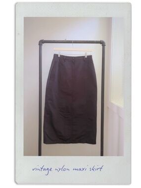 devonshire cream nylon maxi skirt